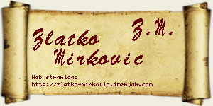 Zlatko Mirković vizit kartica